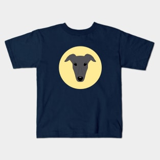 Dark blue greyhound face Kids T-Shirt